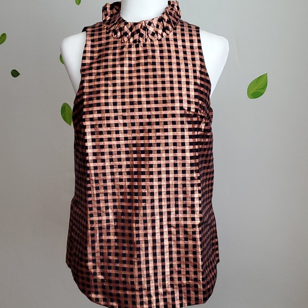 J. Crew Ruffleneck-front Sleeveless Top XS